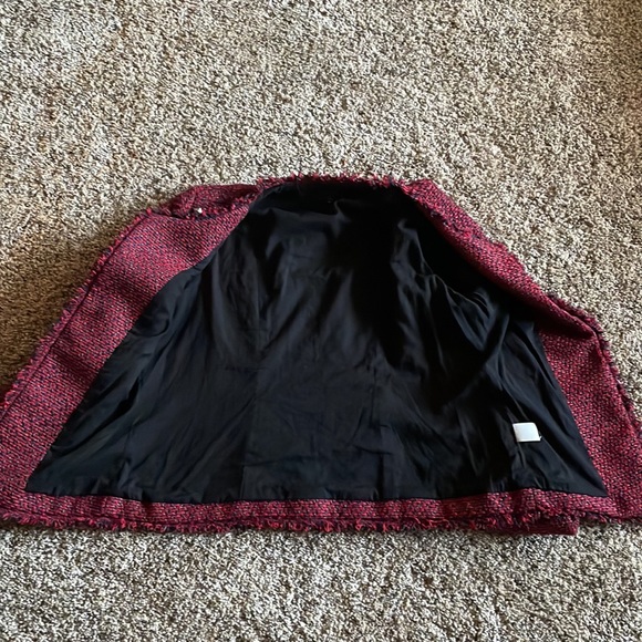 Monteau Red Blazer twist Jacket Size Medium - Picture 17 of 17